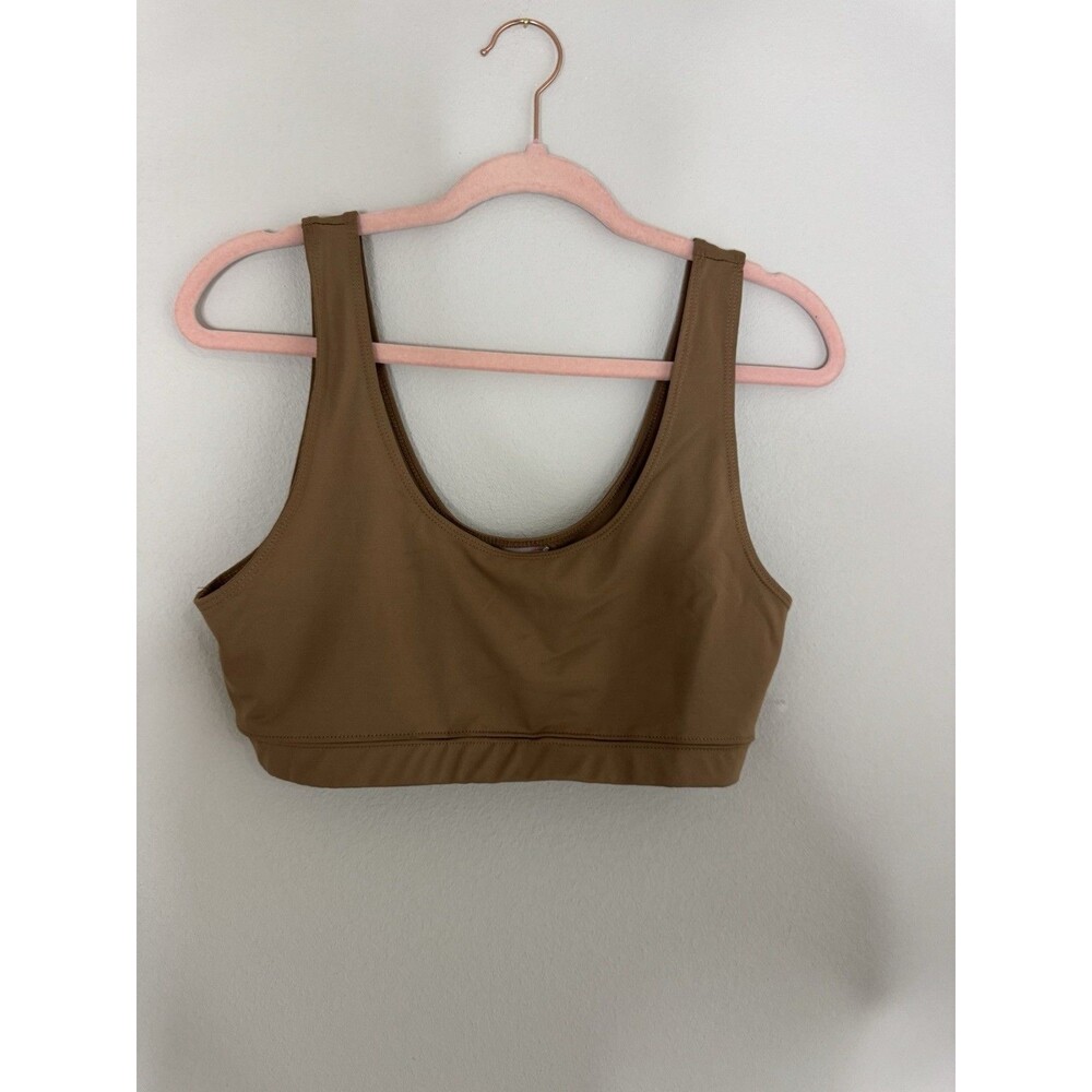 Free People Movement Brown Sports Bra Wireless Wide Strap Activewear Size L